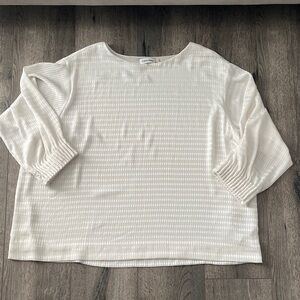 Calvin Klein white Textured Blouse